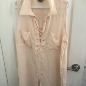 NWOT Love and Legend Pink Lace Up Coastal Tunic